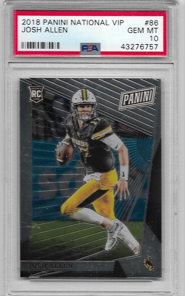 2018 ELITE DRAFT PICK COLLEGIATE #103 JOSH ALLEN RC BLACK JSY PSA 8  F3557992-146 - 4 Sharp Corners