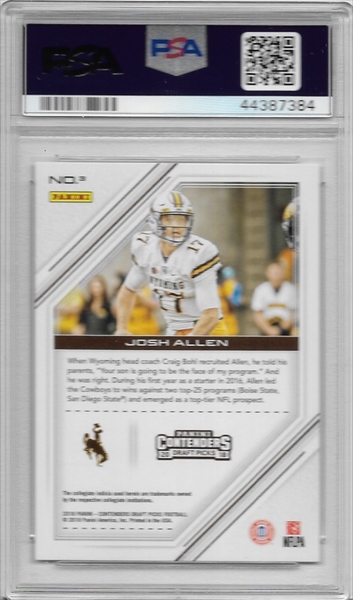 2018 Limited Josh Allen Draft Day Signatures Book / Nameplate. Ser. #36/55.  READ