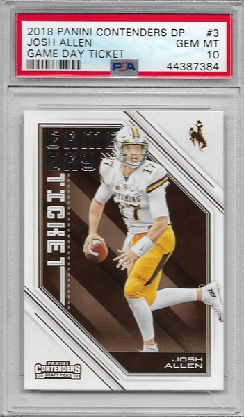 2018 Limited Josh Allen Draft Day Signatures Book / Nameplate. Ser. #36/55.  READ