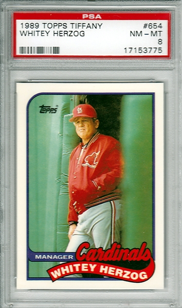  1989 Topps # 654 Whitey Herzog St. Louis Cardinals