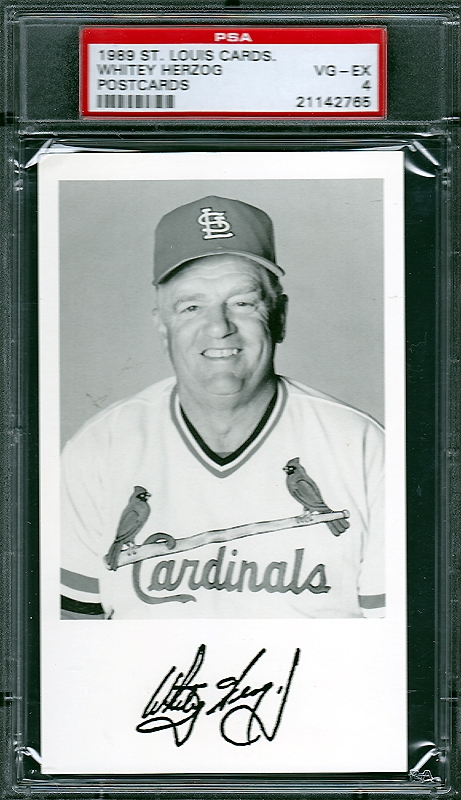  1989 Topps # 654 Whitey Herzog St. Louis Cardinals