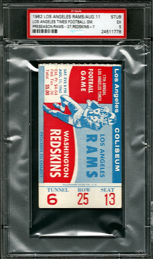 NFL Inaugural 1st Season Game NO Saints vs LA Rams Ticket Stub 9-17-1967