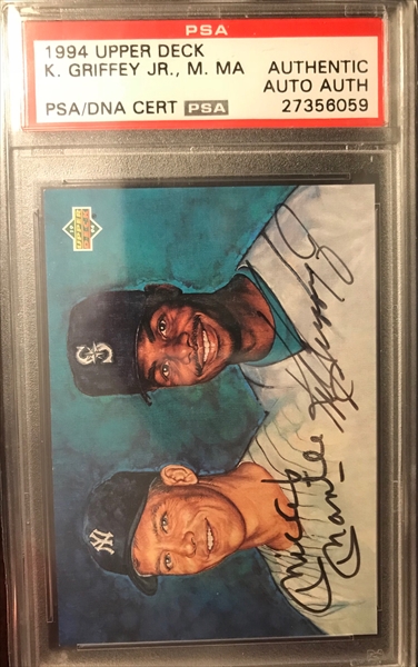 1994 Upper Deck Autograph Ken Griffey Jr./Mickey Mantle Dual