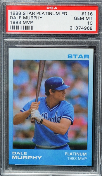 Dale Murphy [1982 MVP] #115 Prices, 1988 Star Platinum Edition