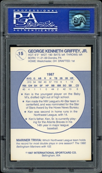 1987 Bellingham Mariners Ken Griffey Jr. PSA 10