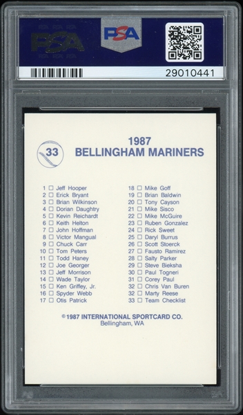 1987 Ken Griffey Jr. Bellingham Mariners Team Issue baseball card :  r/Bellingham