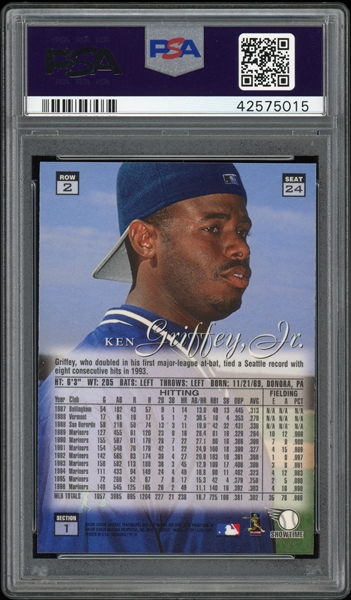 1996 SCORE DUGOUT COLLECTION SERIES 2 #7 KEN GRIFFEY JR. HOF PSA 9  B3618222-894 - 4 Sharp Corners