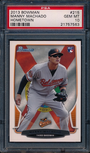 2013 Topps Finest Orange Refractor Jumbo Relics Manny Machado Autograph  Baseball Rookie Card