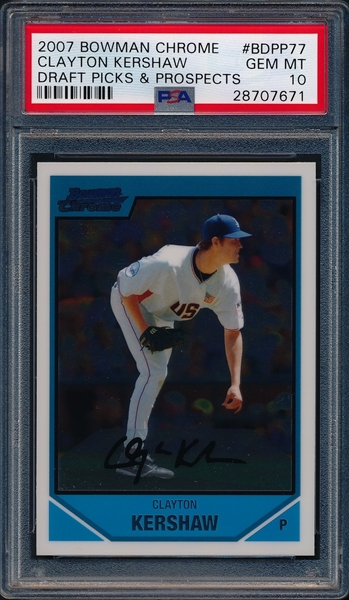 2007 Bowman Sterling Prospects Clayton Kershaw Autograph Jersey
