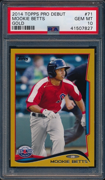 Mookie Betts Rookie 2014 Topps Pro Debut #71 MVP, Red Sox, Dodgers –