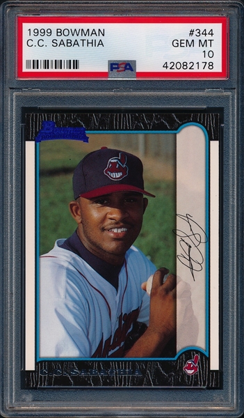 C. C. Sabathia Signed 1999 Team Best Rookie Auto PSA 8