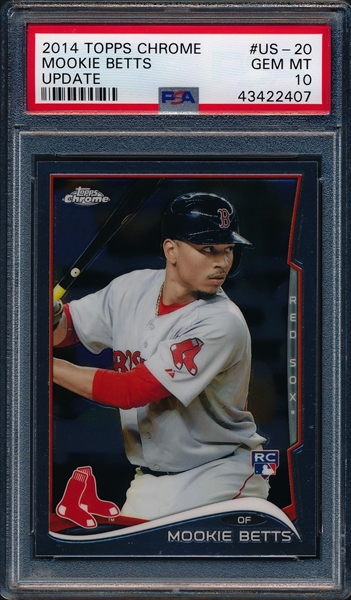 Mookie Betts Signed 2014 Topps #FN-MB2 Red Sox Rookie Card PSA/DNA Gem –  Sports Integrity