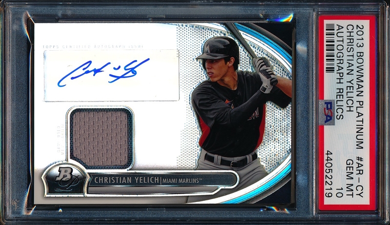 Autographed Miami Marlins Christian Yelich 2013 Bowman Chrome