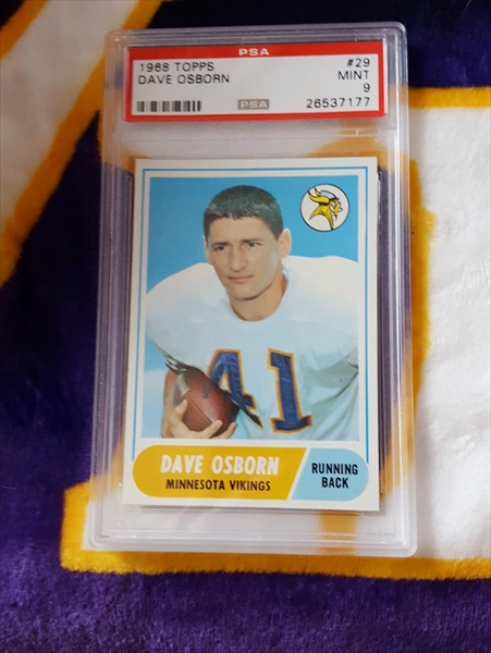 : 1968 Topps # 29 Dave Osborn Minnesota Vikings