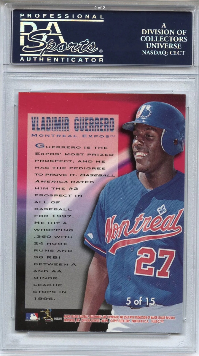 Vladimir Guerrero 2001 Fleer Game Worn Jersey Card