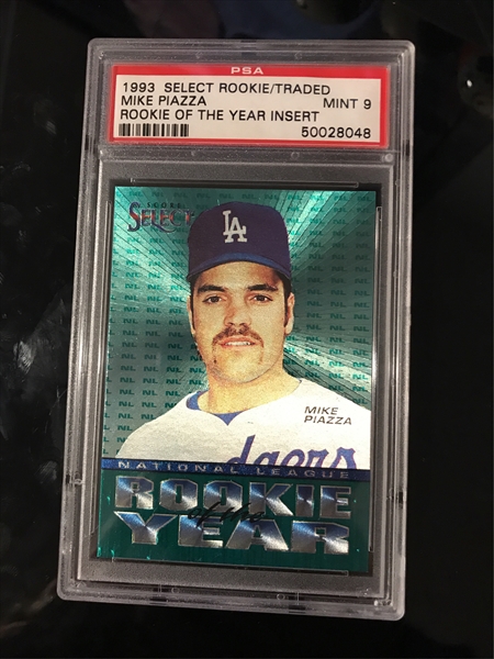 Mike Piazza Dodgers Signed 1993 Topps Traded #24t Card Psa Slabbed 63198659