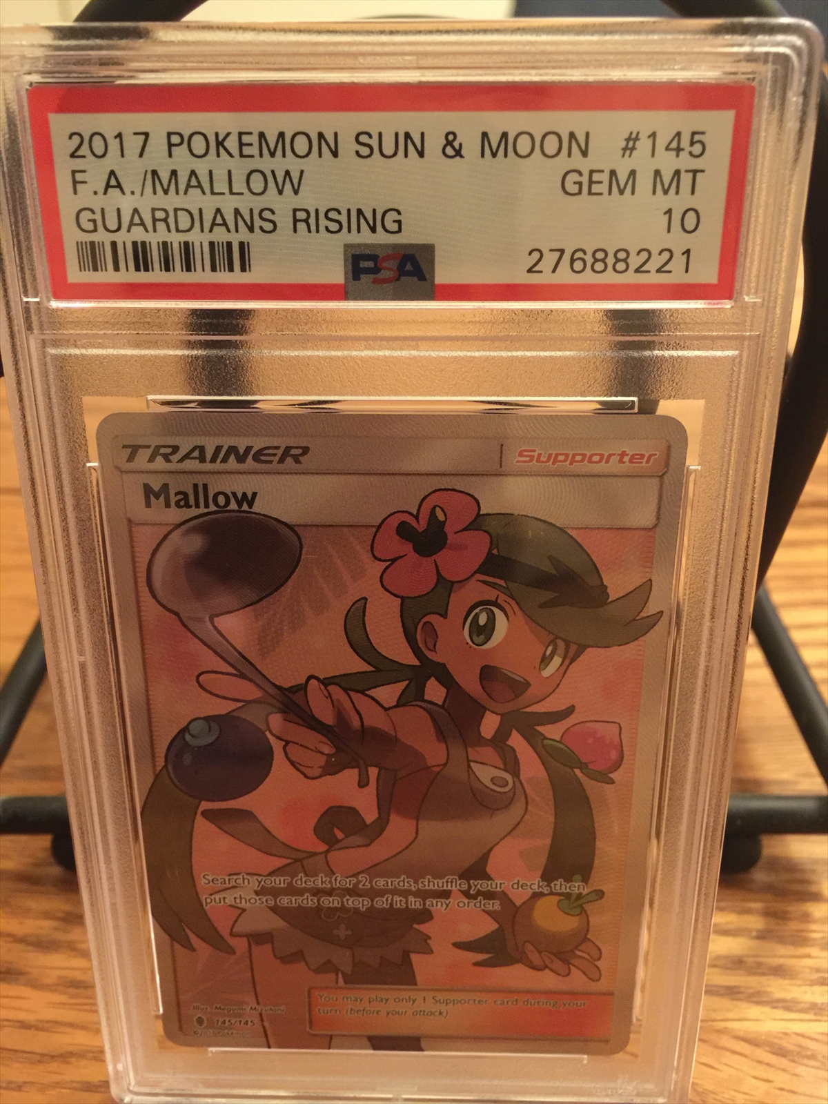 Pokemon Mallow Supporter Full Art Trainer 145//145 Sun Moon Holo Guardians Rising