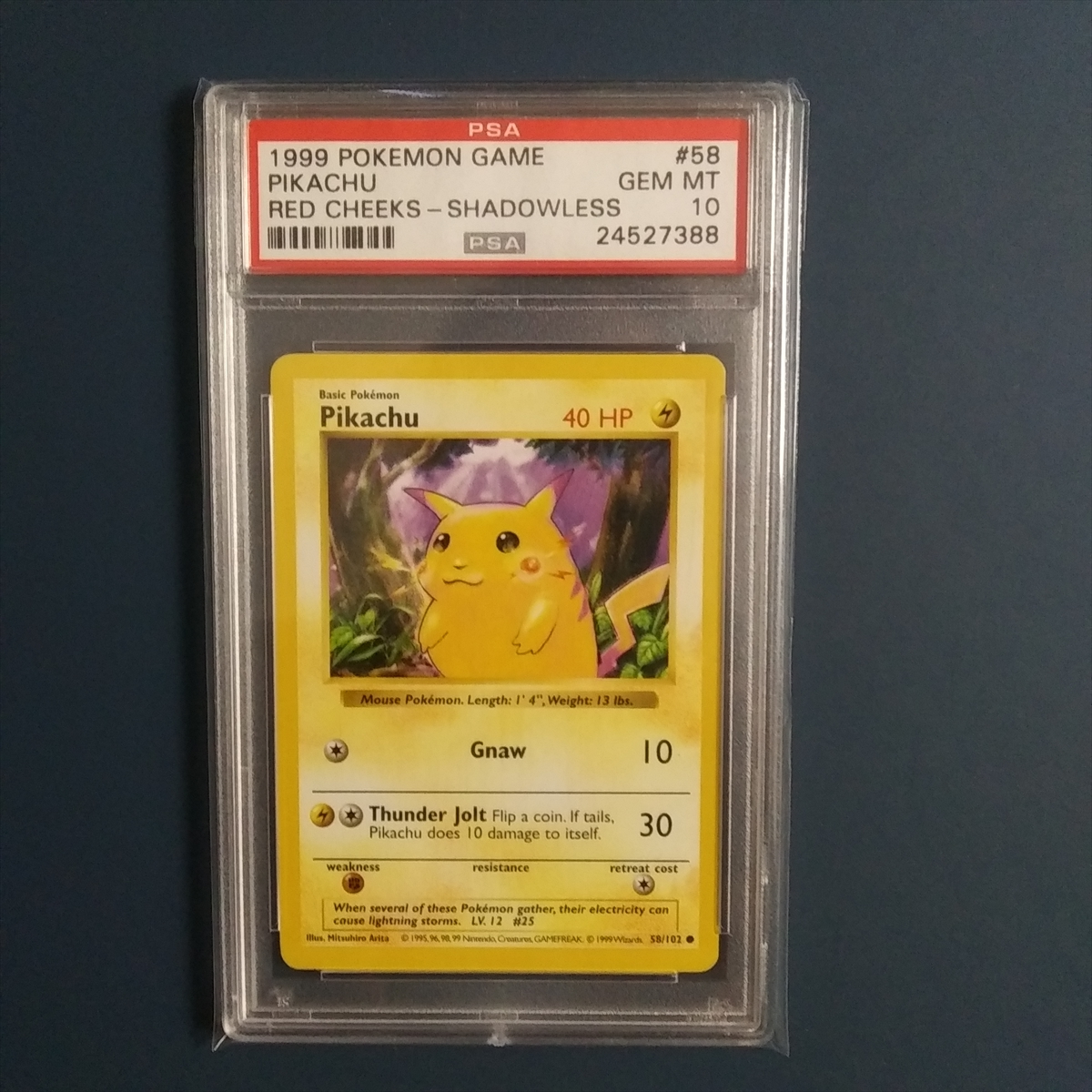 1999 Pikachu Yellow Cheeks PSA 9 MINT Pokemon Base Set WOTC