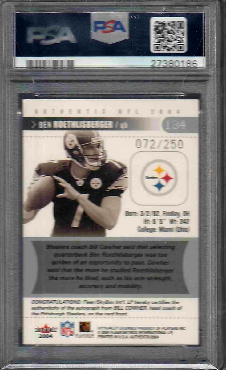 Sold at Auction: 2010 Ultra Fleer Ben Roethlisberger #Upp-BR Game