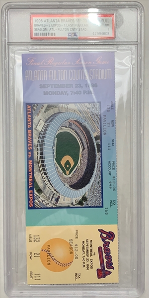 PSA Set Registry Showcase: Atlanta Braves Tickets 1966