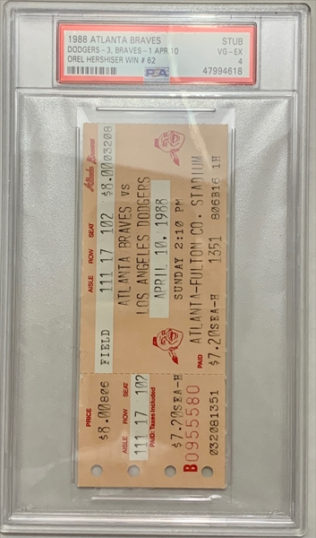 PSA Set Registry Showcase: Atlanta Braves Tickets 1966