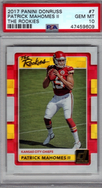 Patrick Mahomes Signed 2017 Rookie Season! Game Used Football PSA