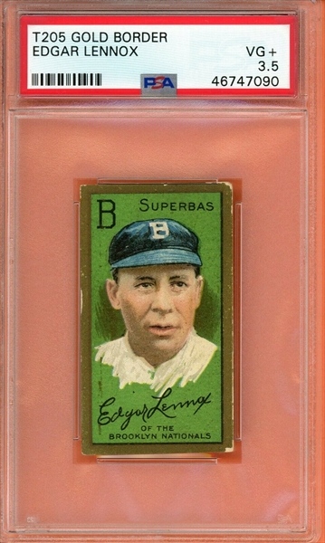 Issued by the American Tobacco Company, Edgar Lennox, Brooklyn Superbas,  National League, from the Baseball Series (Gold Borders) set (T205)  issued by the American Tobacco Company