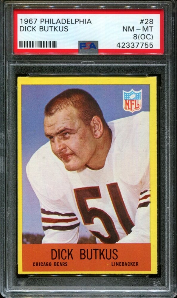 1972 Sunoco Football Stamp Dick Butkus - Chicago Bears