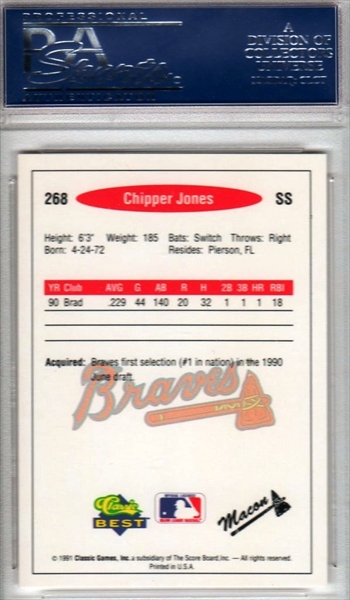 1999 Topps Jeter & Chipper Signed Stadium Club. Auto PSA 10 – Brigandi  Coins & Collectibles