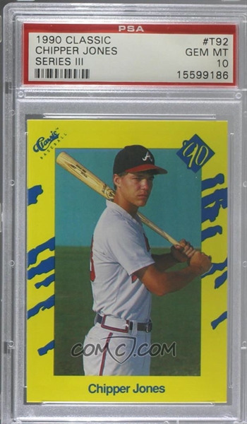 Chipper Jones Rookie Card 1992 Stadium Club First Draft Picks #1 PSA 9