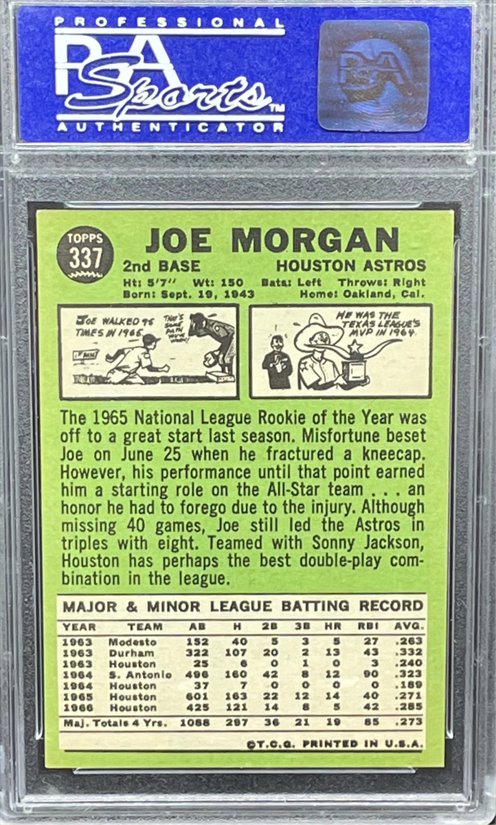  1967 Topps # 337 Joe Morgan Houston Astros (Baseball