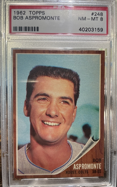 1962 HOUSTON COLT 45'S 8 X 10 GLOSSY TEAM ISSUE BOB ASPROMONTE ROOKIE