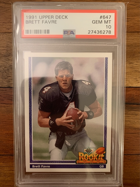 Brett Favre 1991 Upper Deck Autograph Rookie Card #647 PSA 10 PSA/DNA 10  (897)