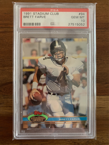 Brett Favre Atlanta Falcons 1991 Stadium Club Rookie #94 Card - PSA 10