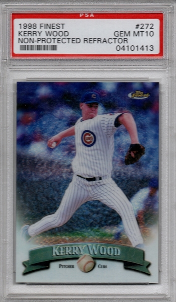 Kerry Wood RC Refractor 1998 Bowman Chrome #213 Chicago Cubs Cleveland  Indians