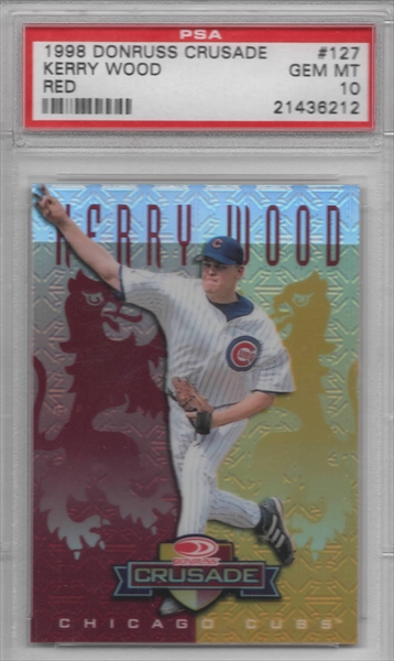 KERRY WOOD 1998 LEAF ROOKIES AND STARS TRUE BLUE ROOKIE INSERT CARD #197  /500