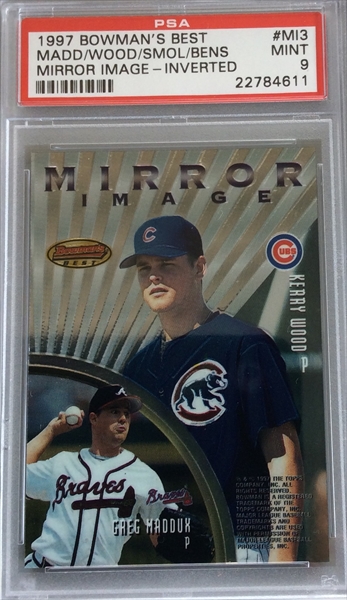 1997 BOWMAN #196 KERRY WOOD RC Cubs PSA 9 MINT 297 - Duck's Dugout