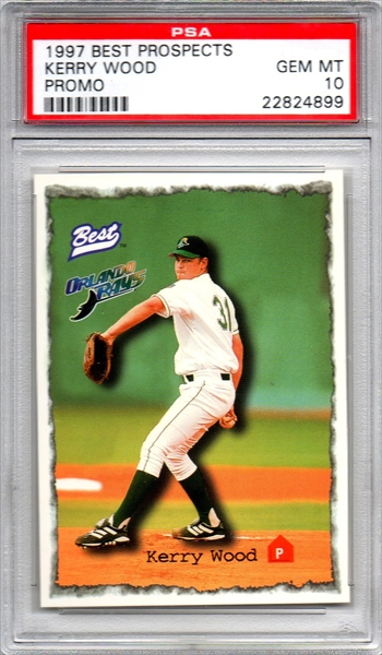 Chicago Cubs KERRY WOOD Signed Rookie 1997 Best Minor League Rays Card #1  AUTO