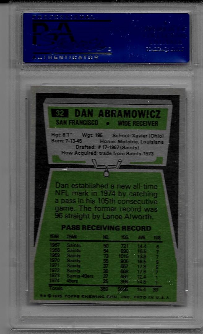 : 1975 Topps # 452 Highlights Dan Abramowicz San