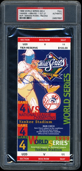 2009 World Series Game 6 Ticket Full PSA 8 (Yankees 27th WS Title)