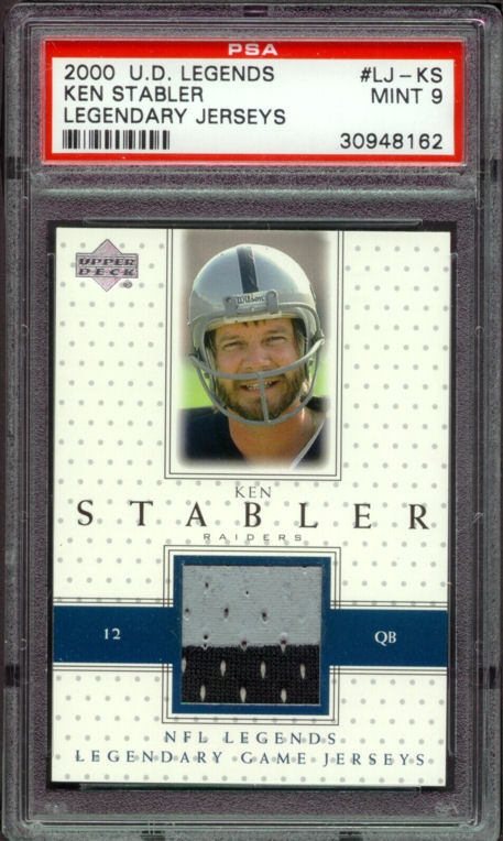 KEN STABLER 2000 UPPER DECK LEGENDS LEGENDARY JERSEYS COLLECTIBLE CARDS,  #LJ-KS