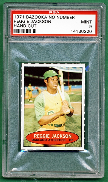 1971 BAZOOKA NUMBERED HAND CUT REGGIE JACKSON POP 9 PSA AUTHENTIC  B3624192-015 - 4 Sharp Corners